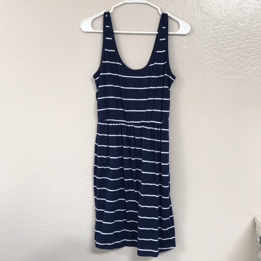 SOLD 🌸 Navy Blue Striped Dress